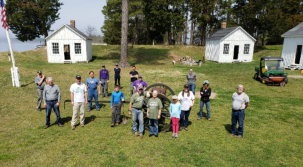 Volunteers posing for a photo