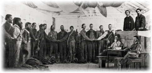 Prisoners taking the Oath - Point Lookout Prison